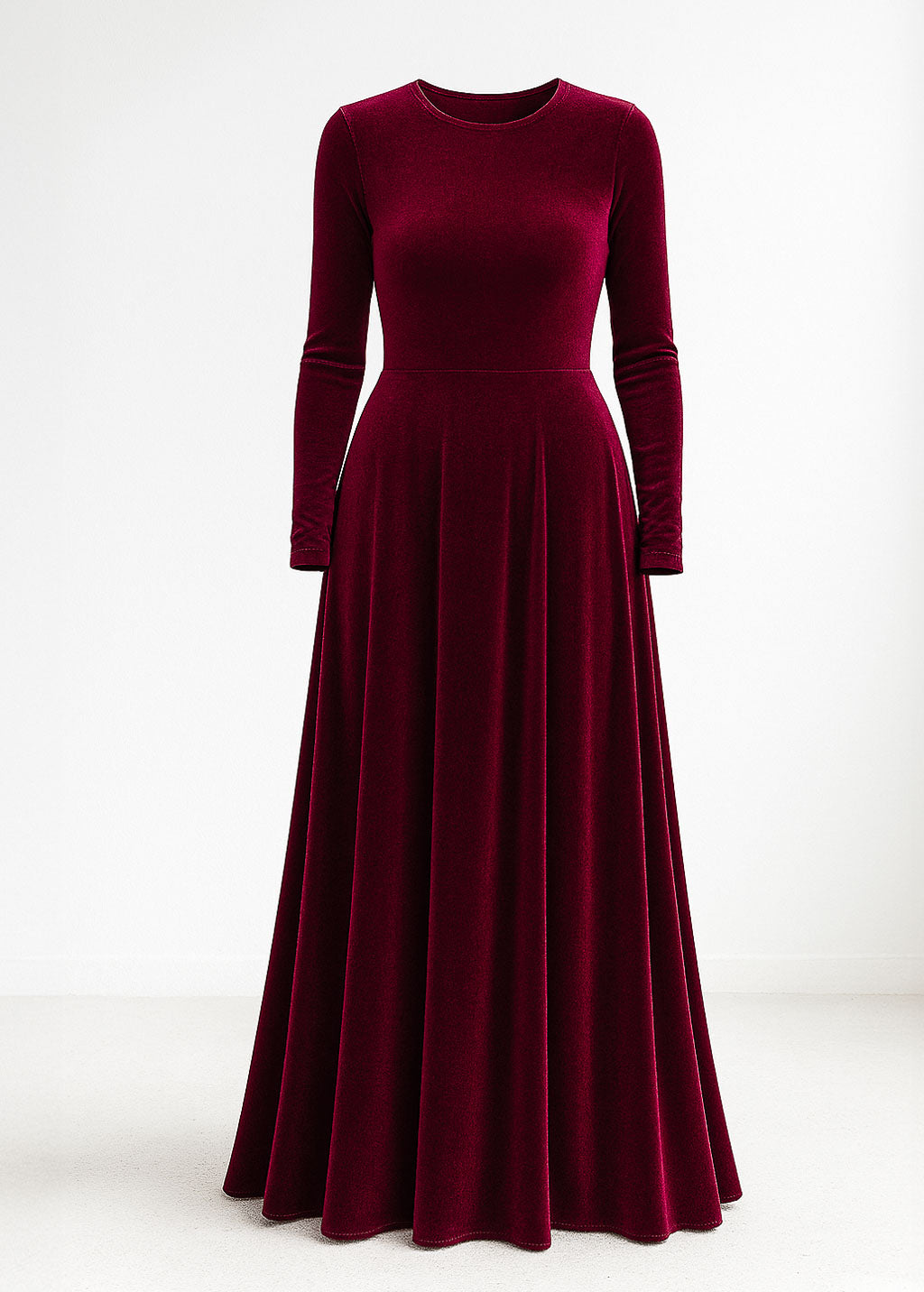 Rust brown velvet bridesmaid dress