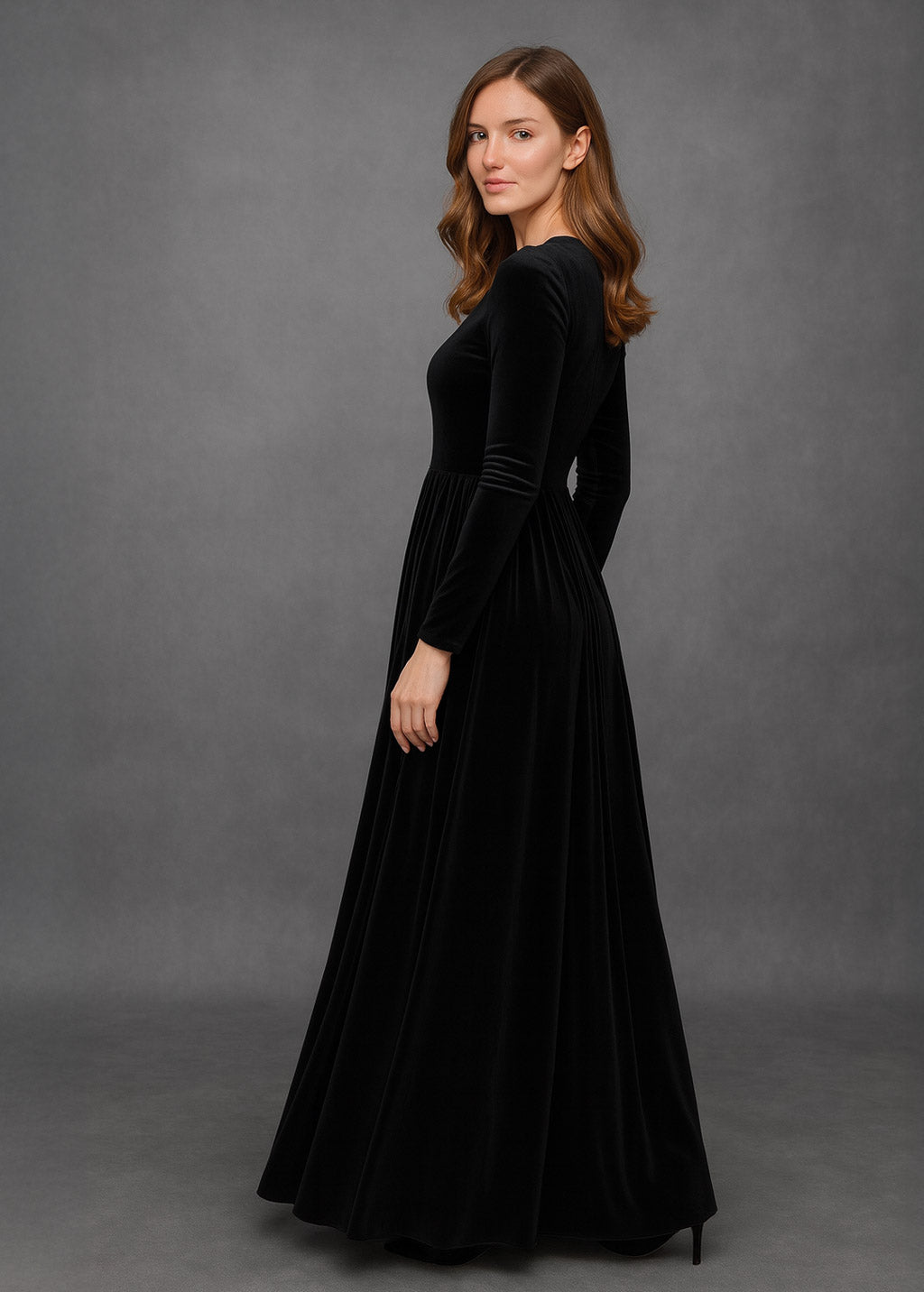 Spooky season formal velvet dress