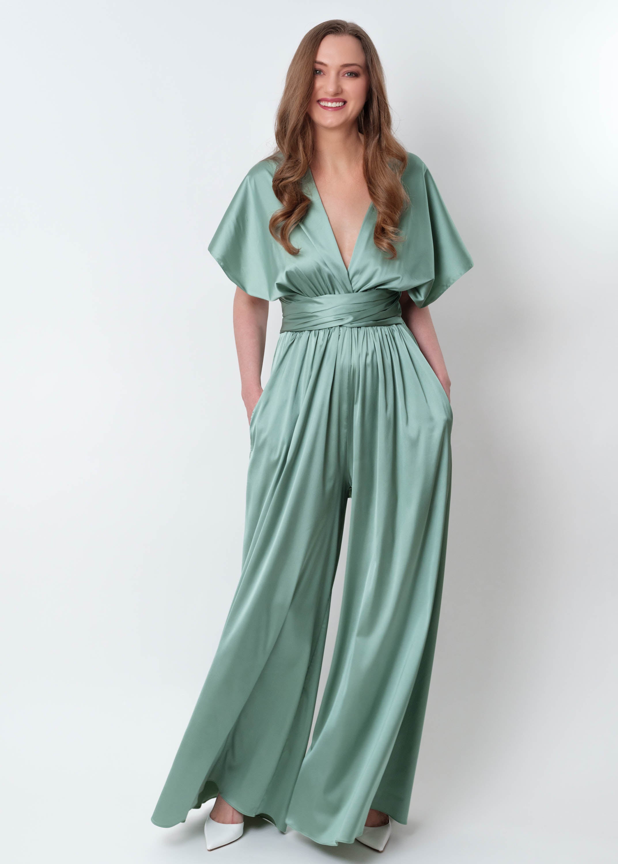 Sage green infinity jumpsuit