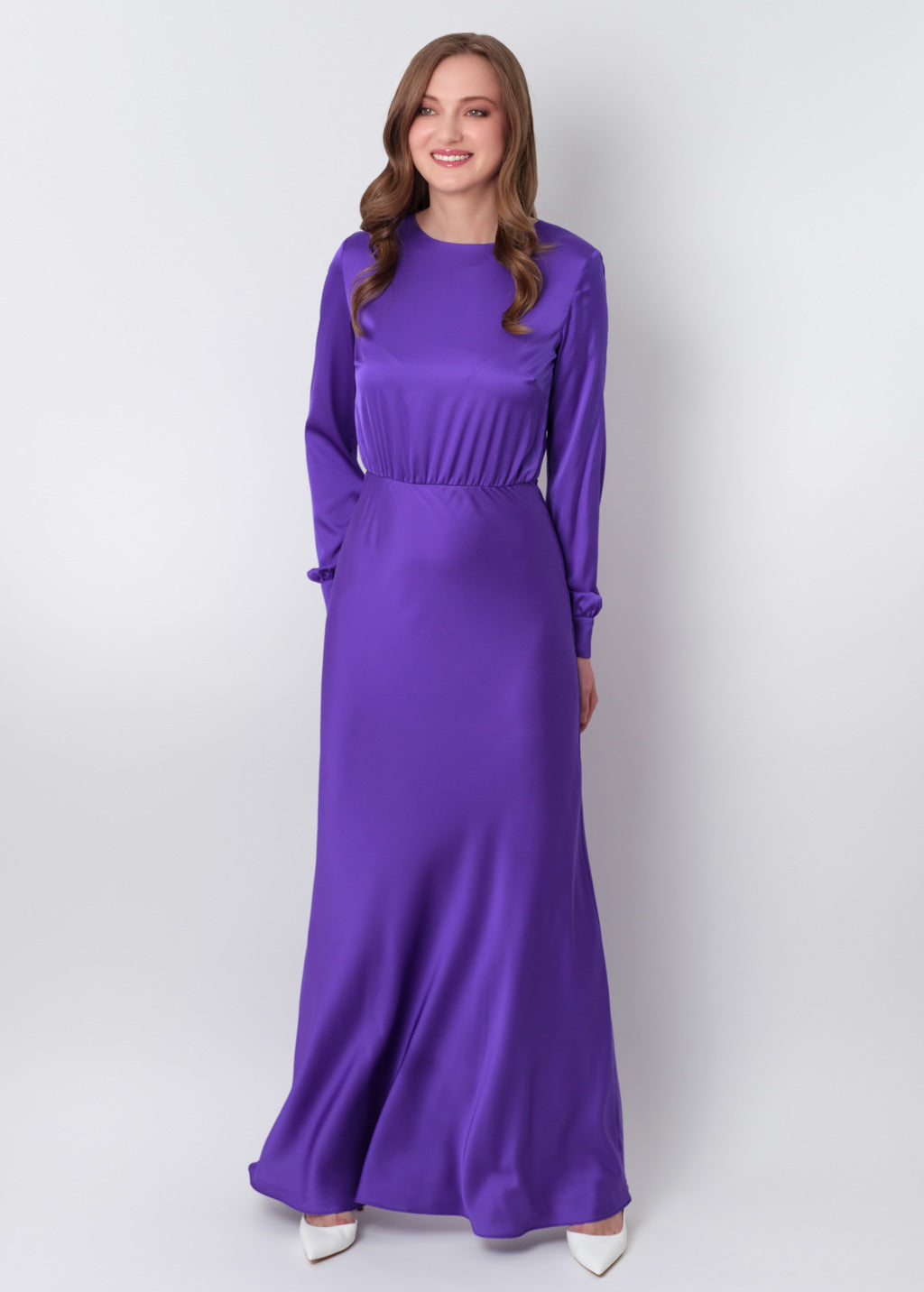 Purple silk long dress