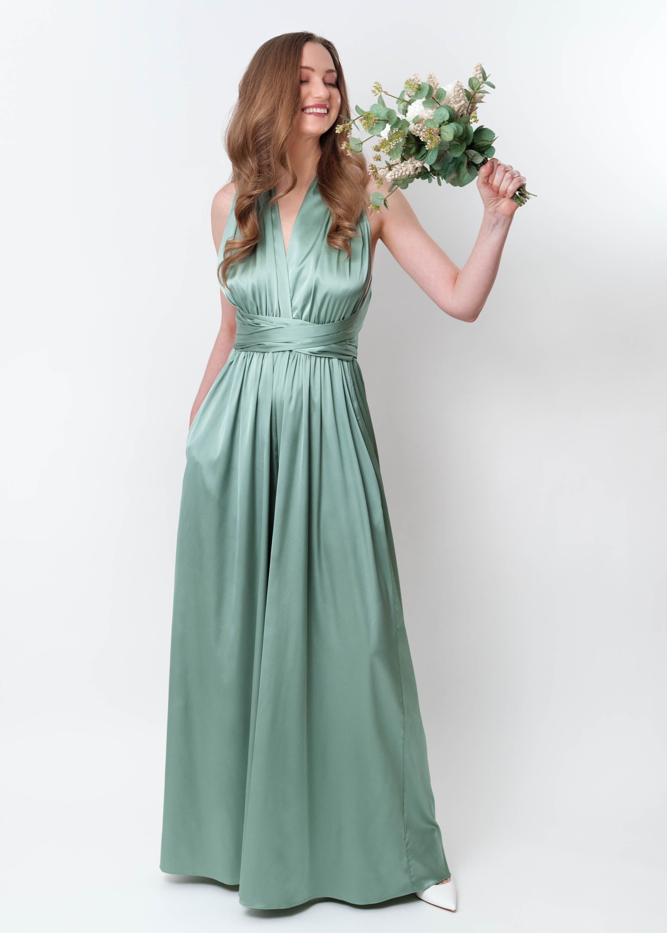 Sage green infinity jumpsuit
