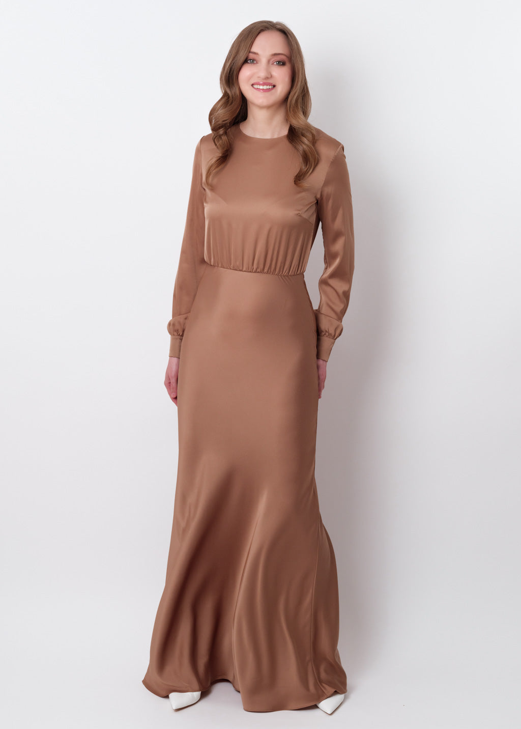 Cappuccino silk long dress