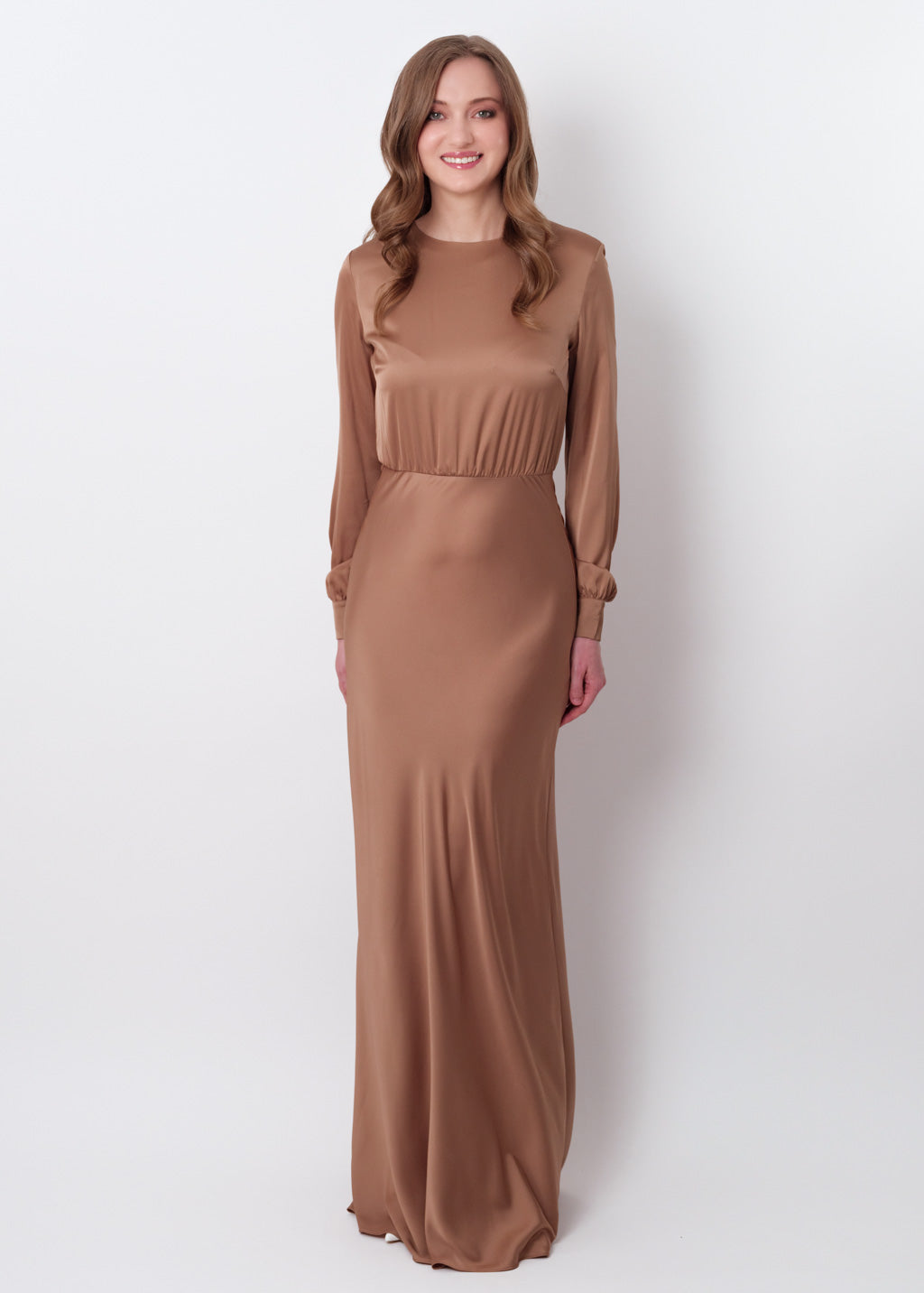 Cappuccino silk long dress