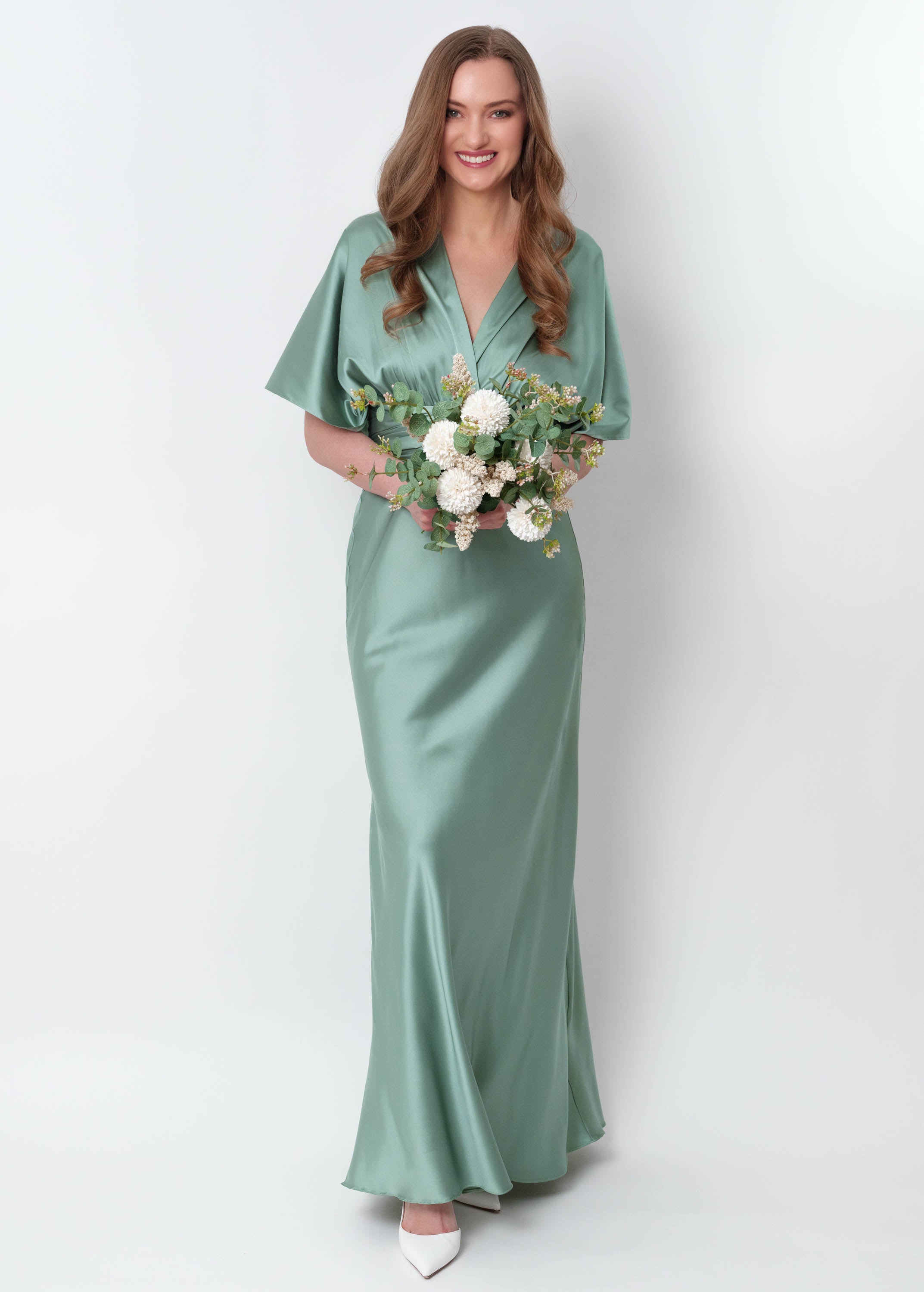 Sage Green Infinity Silk Bridesmaid Dress