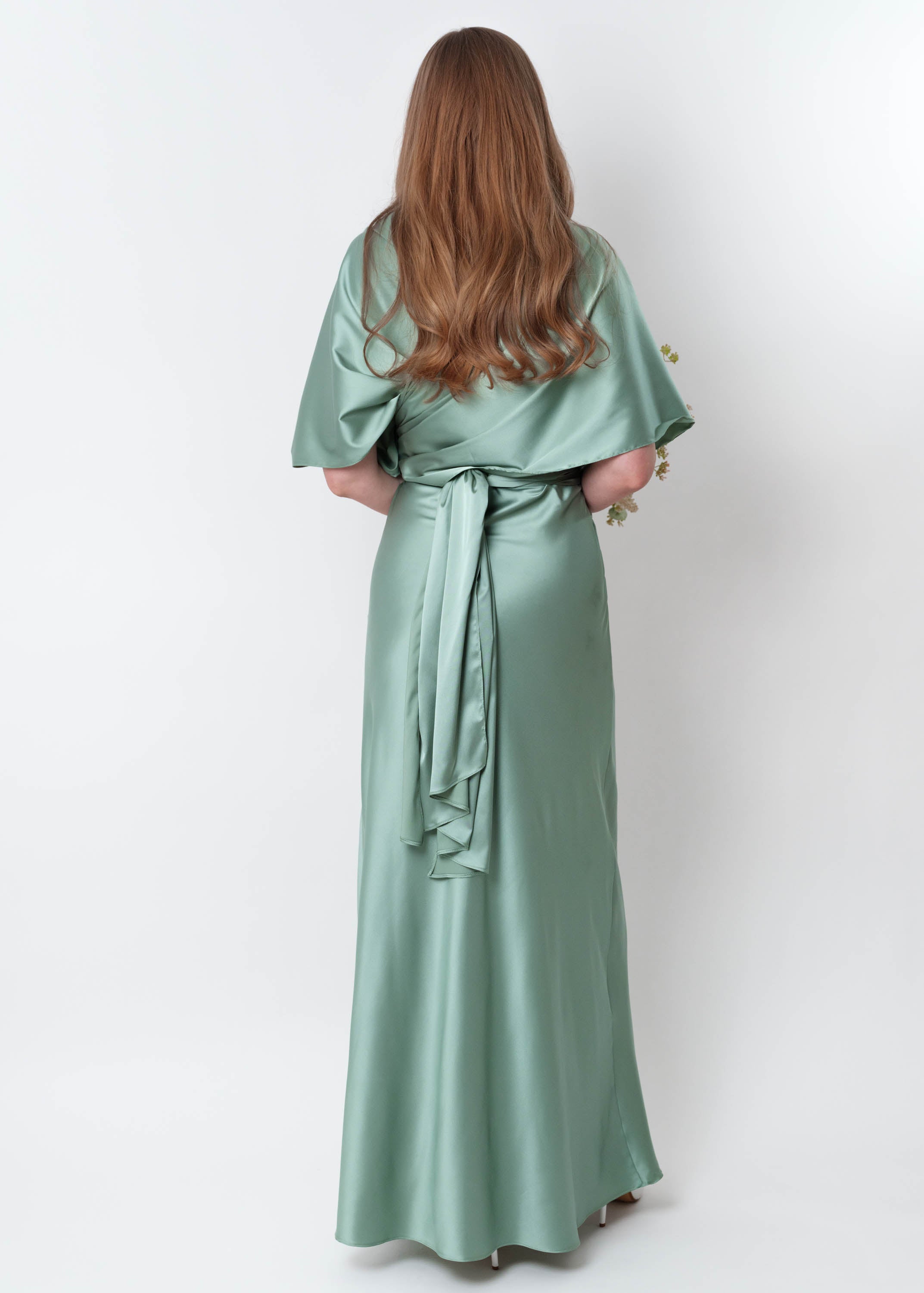 sage green bridesmaid dresses satin under $60 Sage Green Infinity Silk Bridesmaid Dress