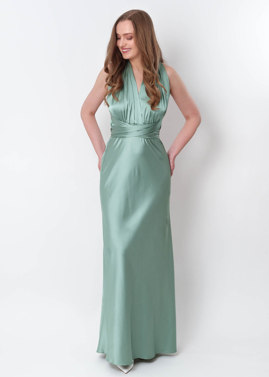 Sage green infinity long dress