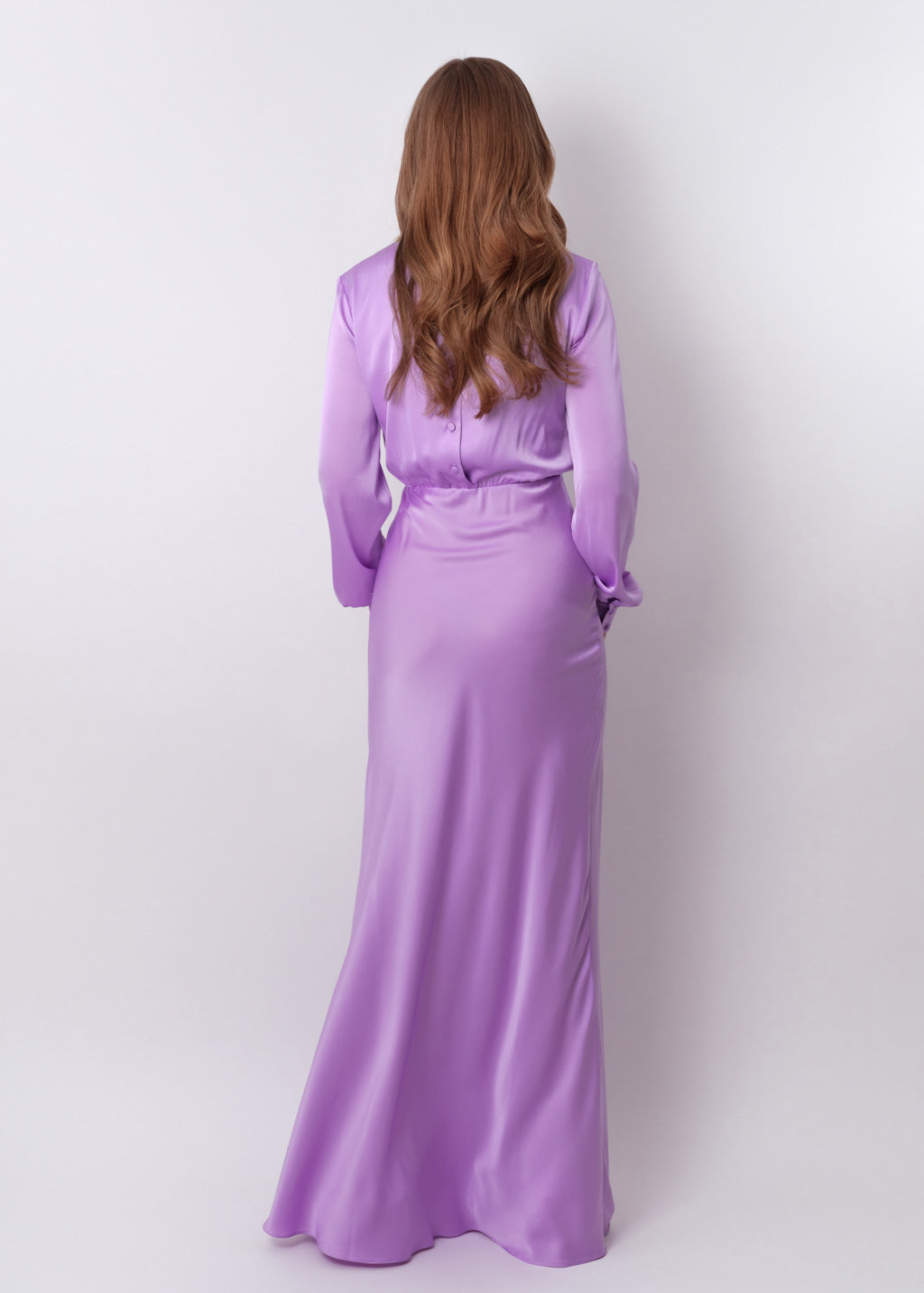 Lilac silk long dress
