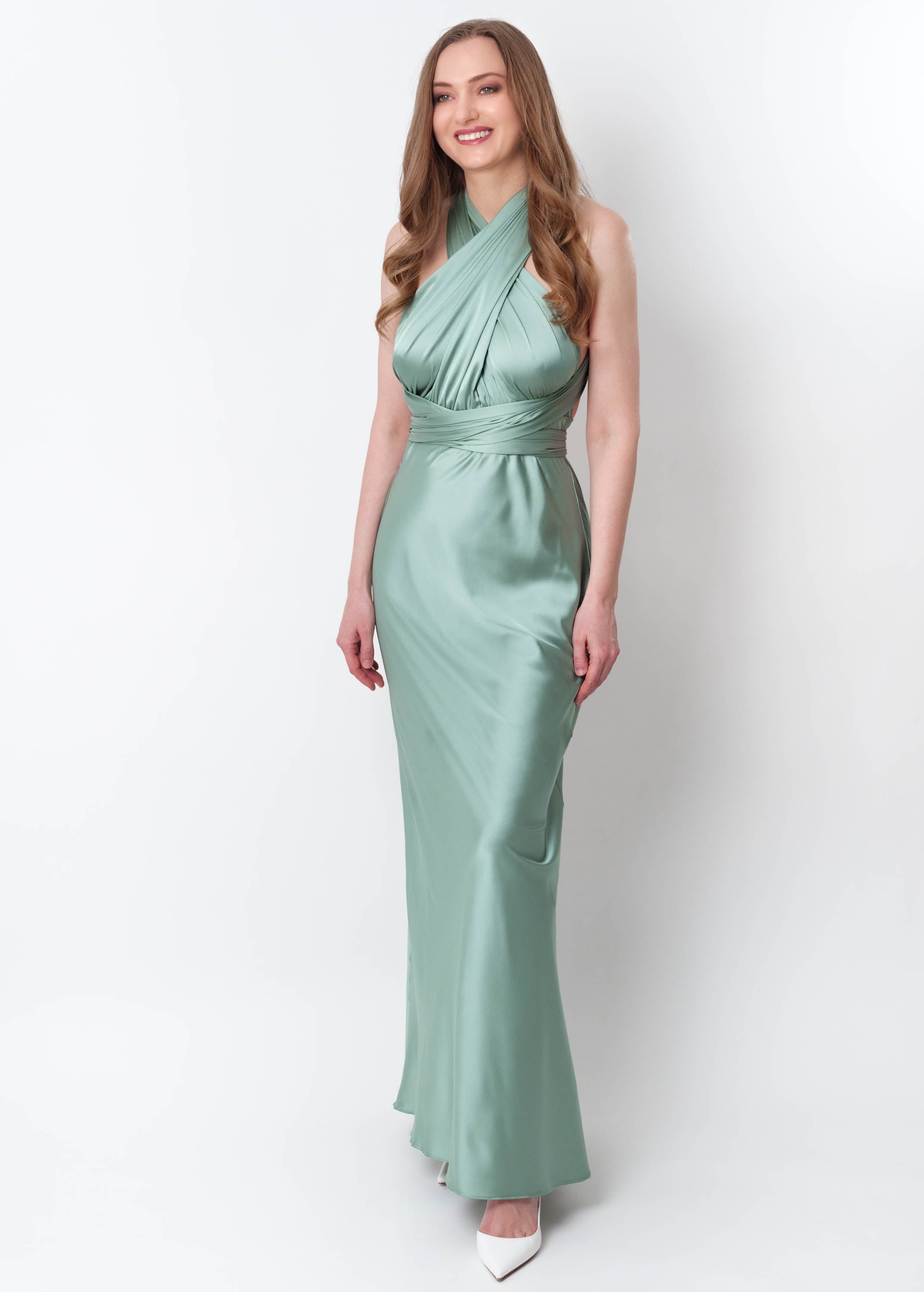 Sage green infinity long dress