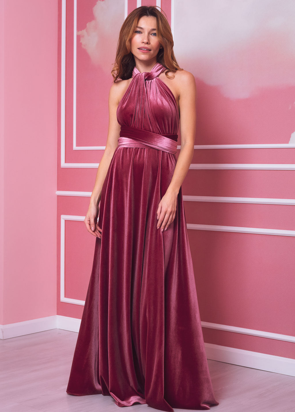 Dusty rose long infinity dress