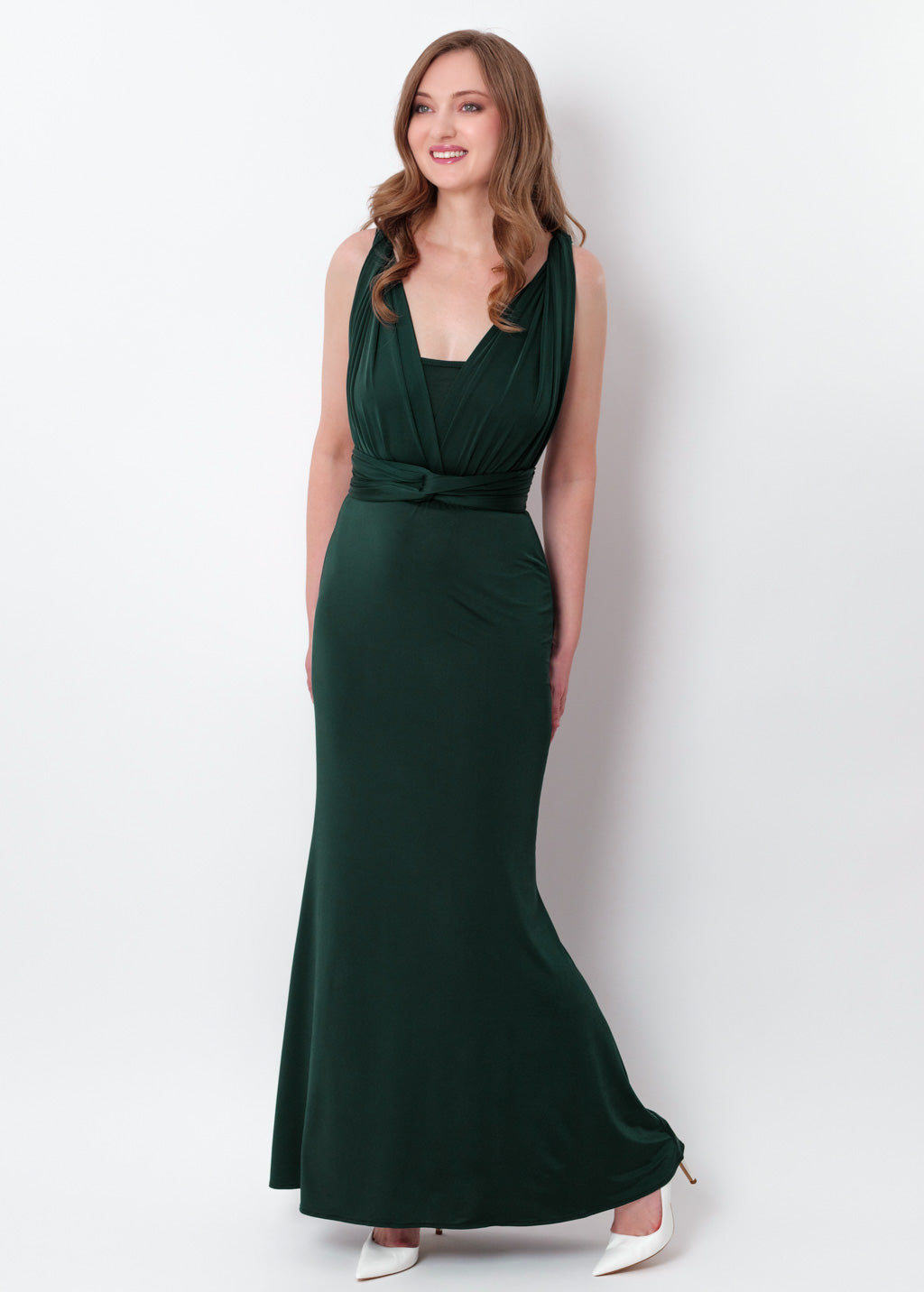 navy green bodycon dress Harmony Square Neck Bodycon Maxi Dress