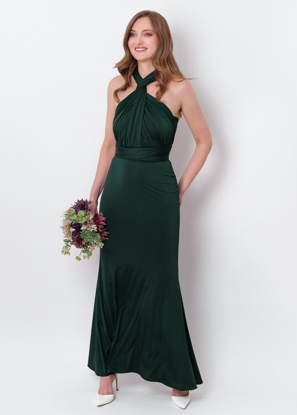 Dark green infinity bodycon dress