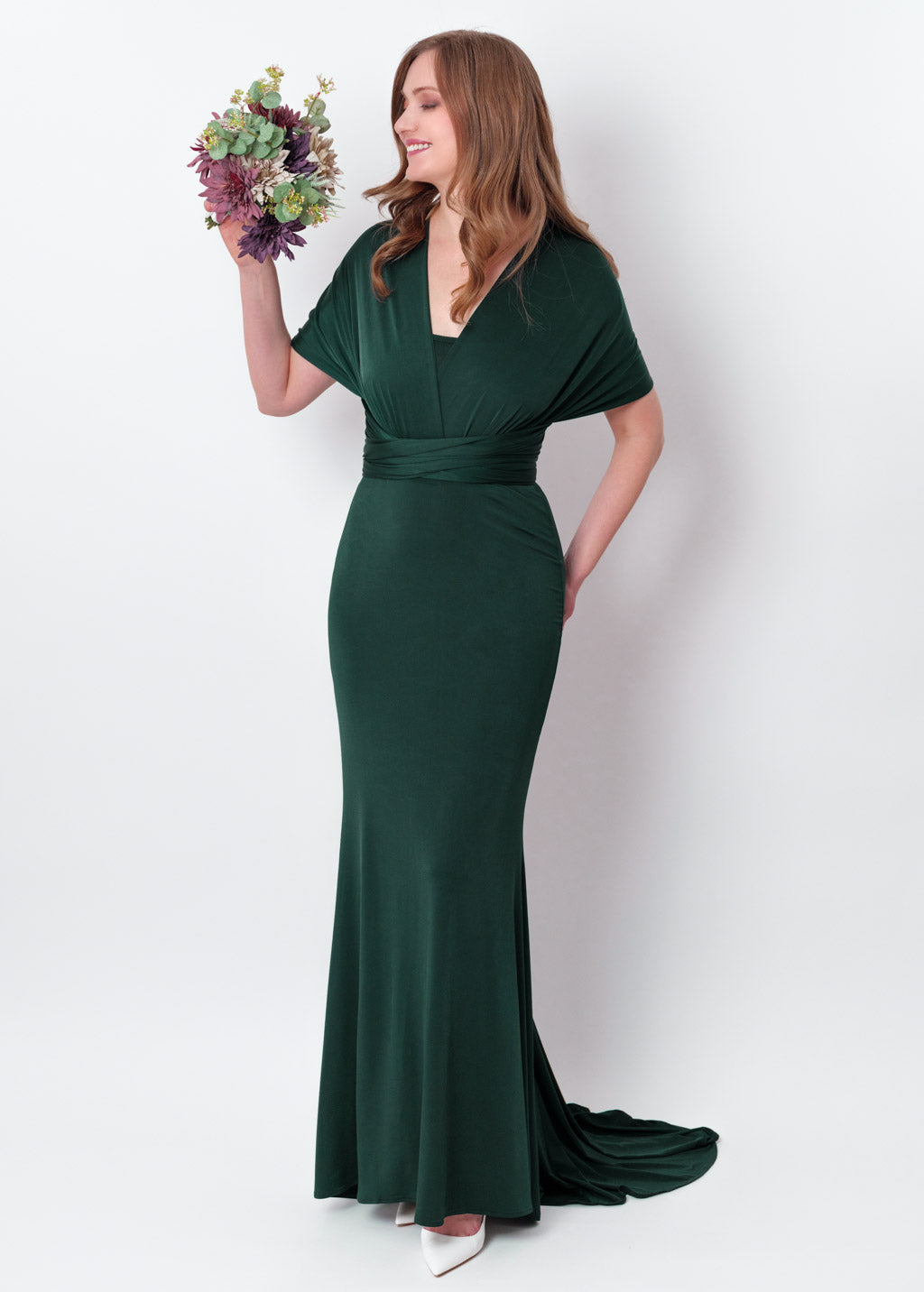 Dark green infinity mermaid train dress