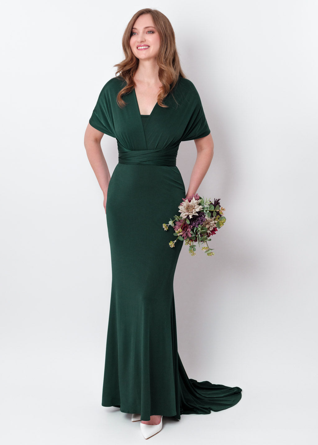 Dark green infinity mermaid train dress