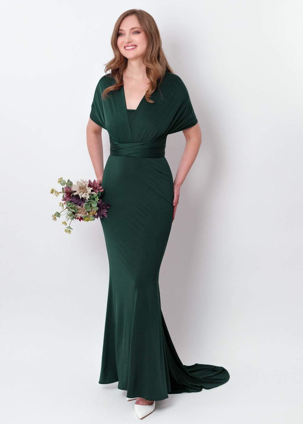 Dark green infinity mermaid train dress