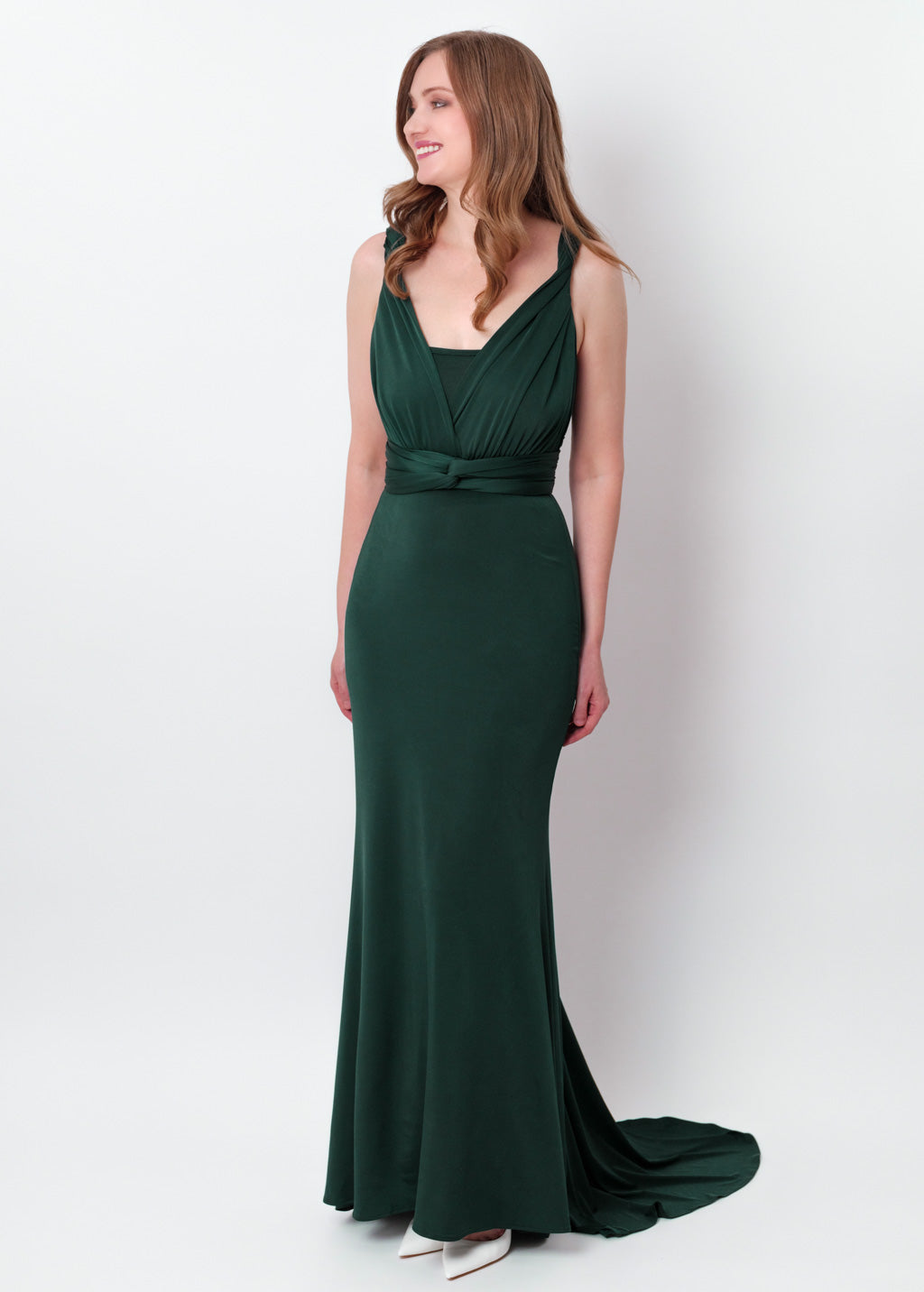 Dark green infinity mermaid train dress