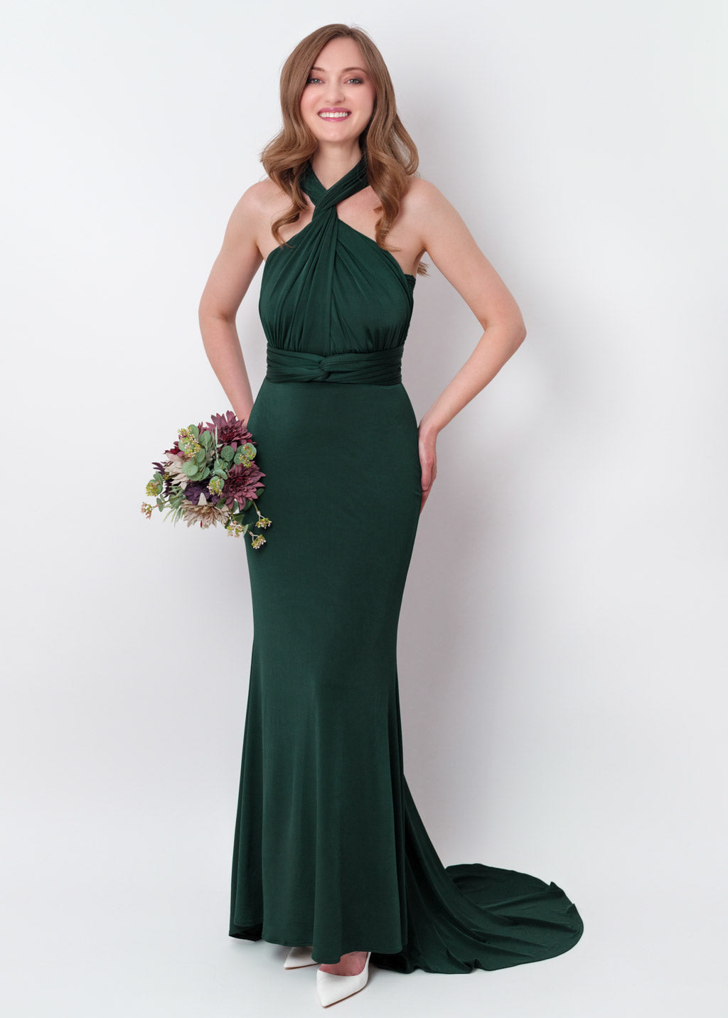 Dark green infinity mermaid train dress