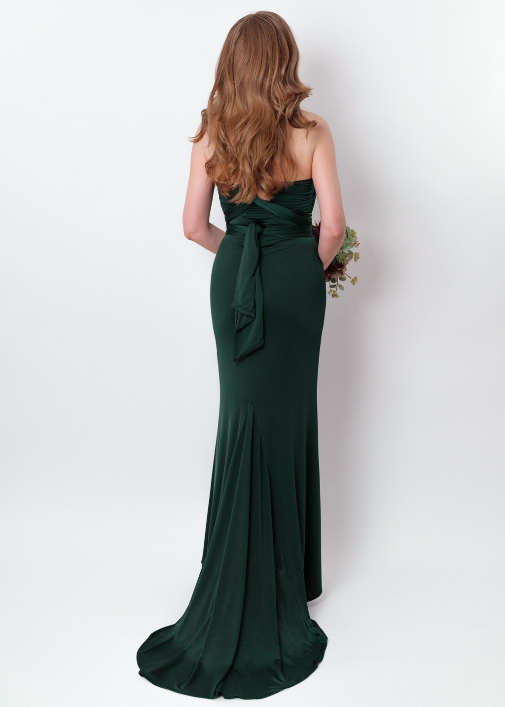 Dark green infinity mermaid train dress