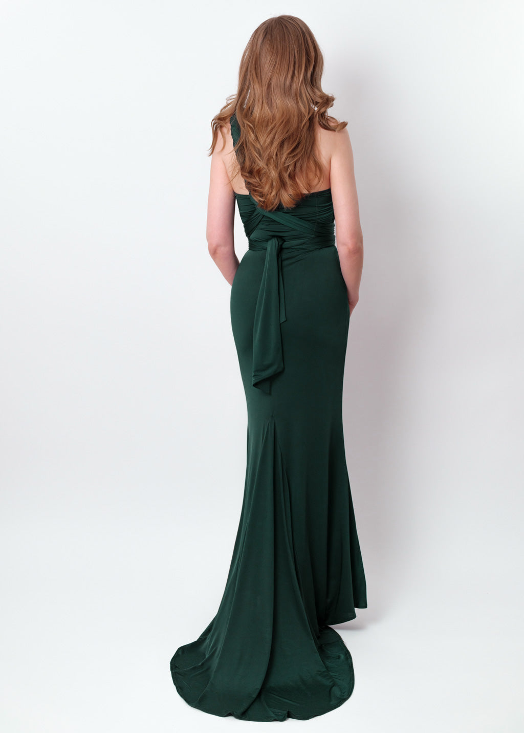 Dark green infinity mermaid train dress