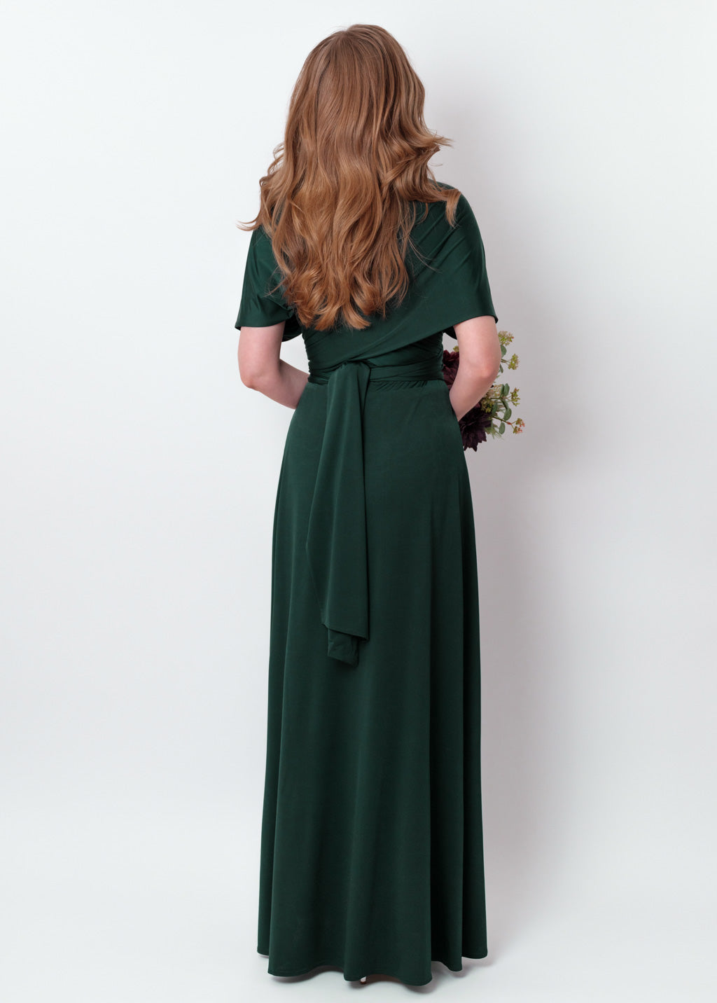 Dark green infinity long slit dress