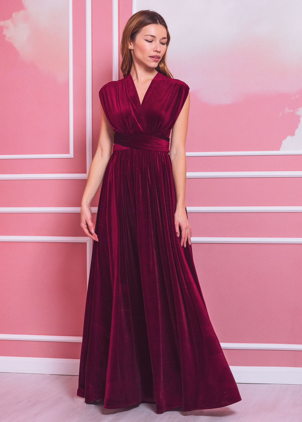 Burgundy long infinity dress