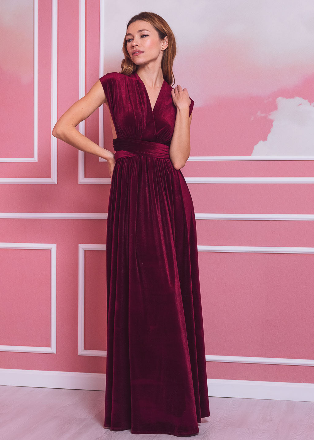 Burgundy long infinity dress