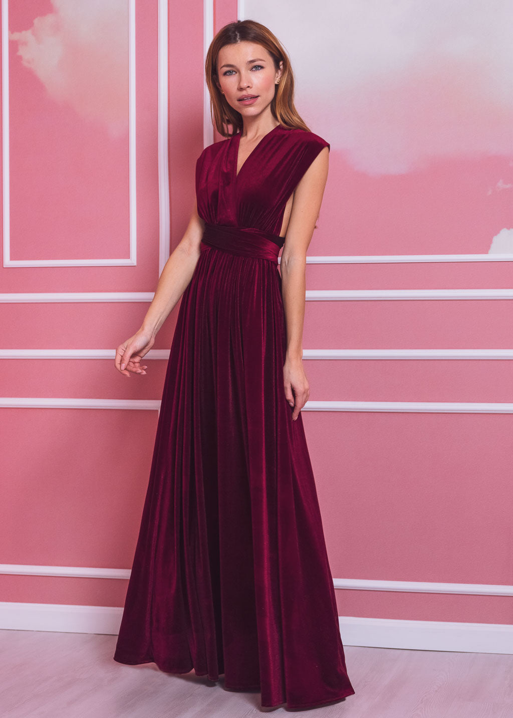 Burgundy long infinity dress