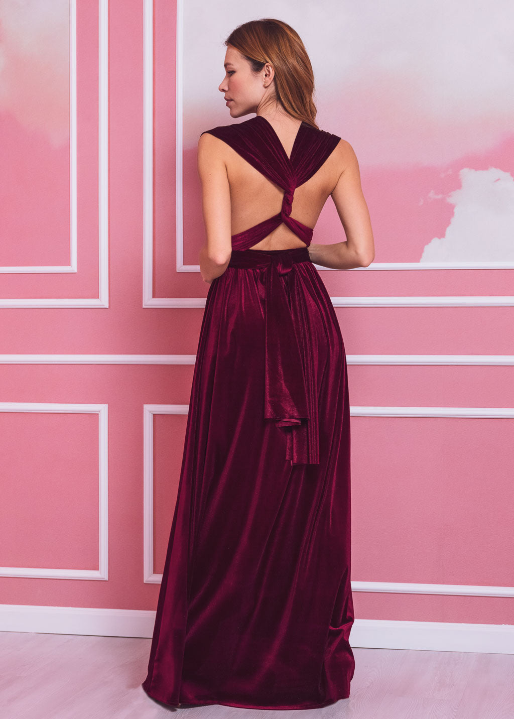 Burgundy long infinity dress