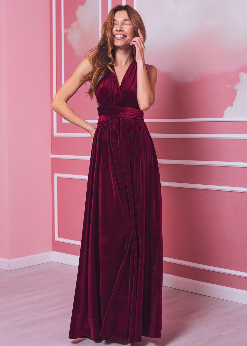 Burgundy long infinity dress