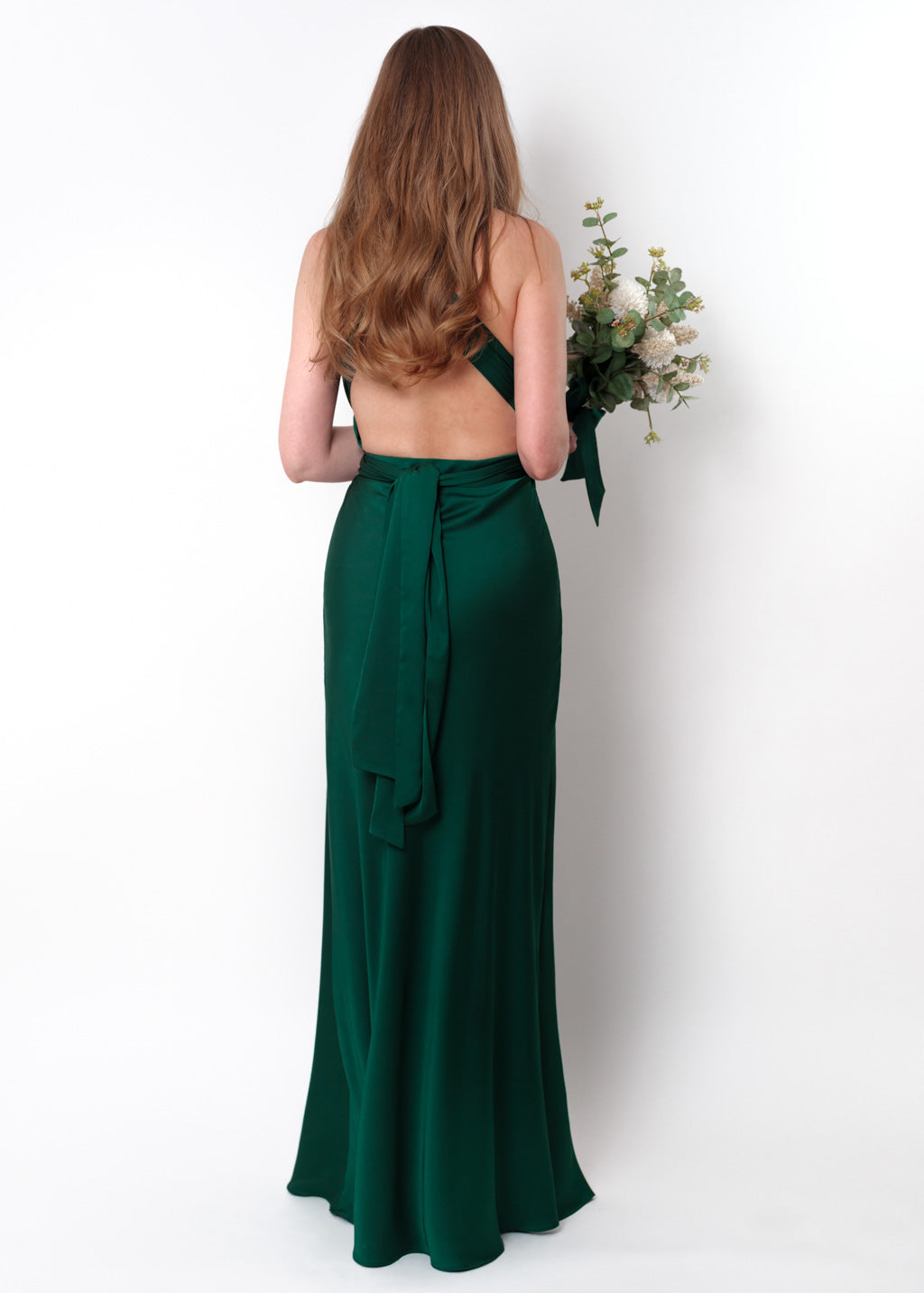 Dark green infinity knee slit long dress