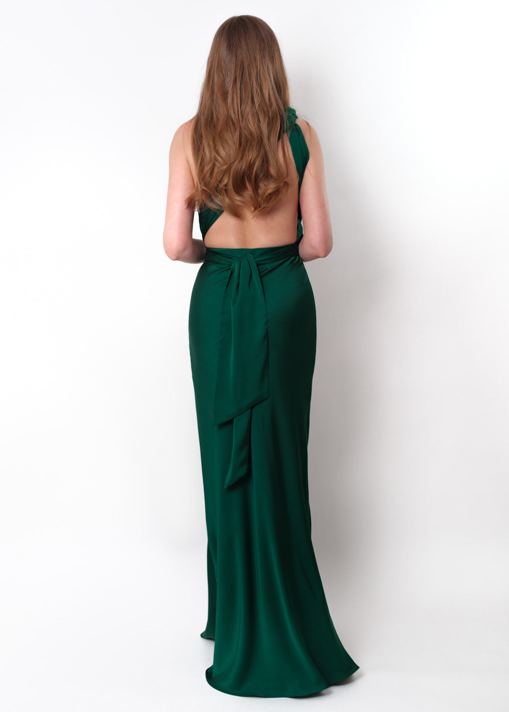 Dark green infinity knee slit long dress