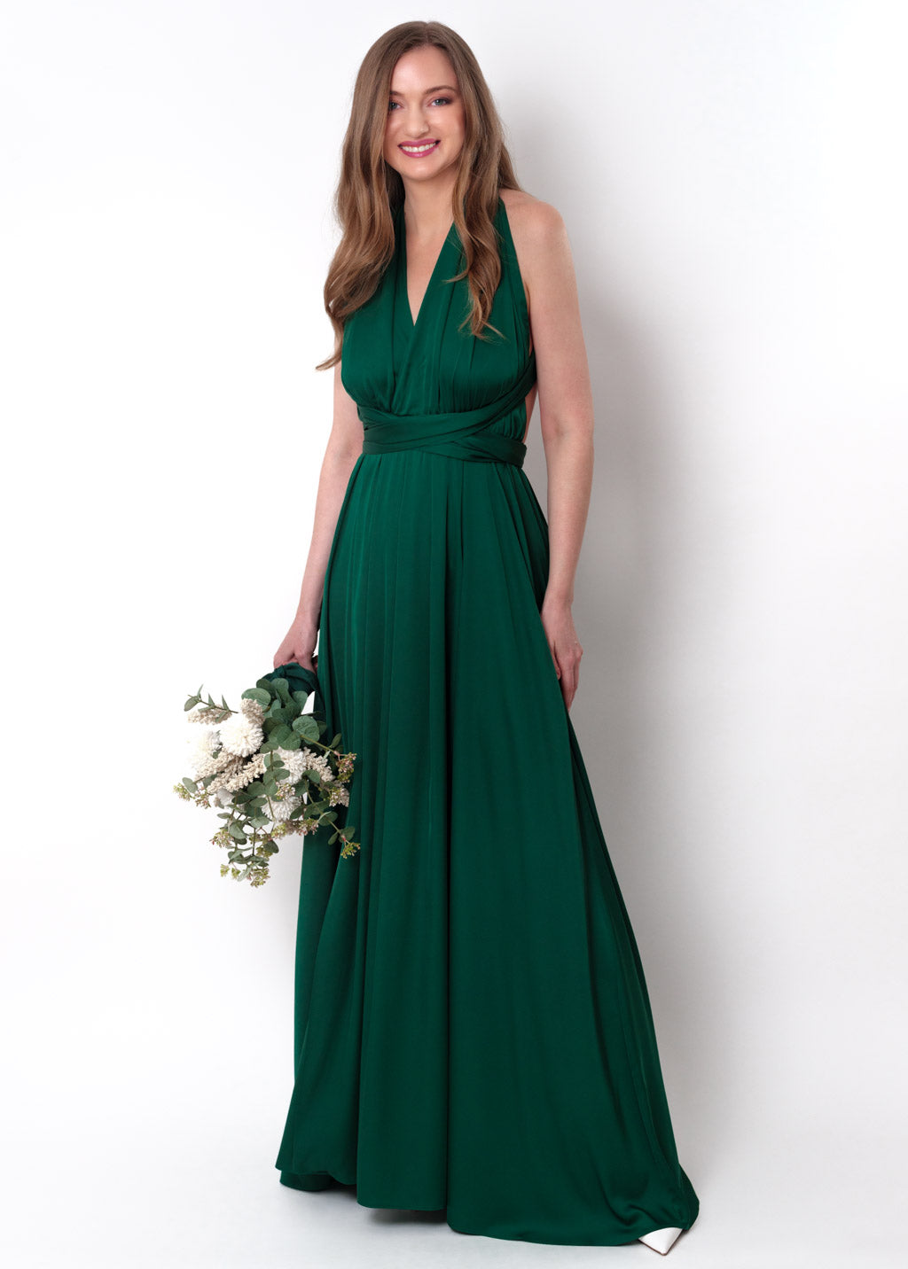 Dark green infinity slit long dress