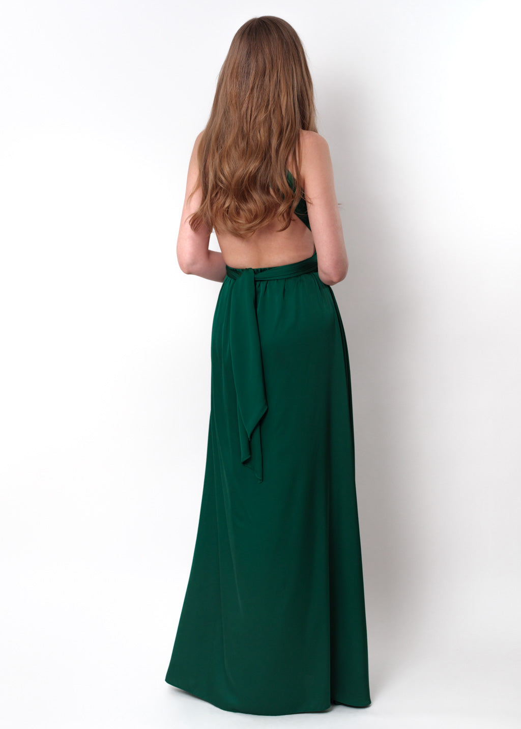 Dark green infinity slit long dress