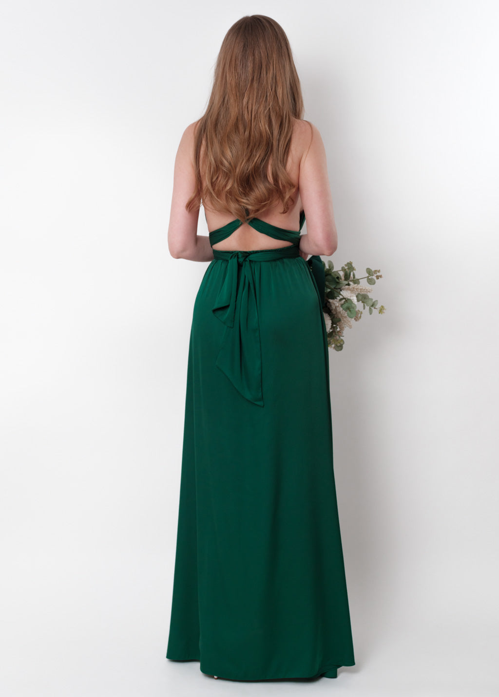 Dark green infinity slit long dress