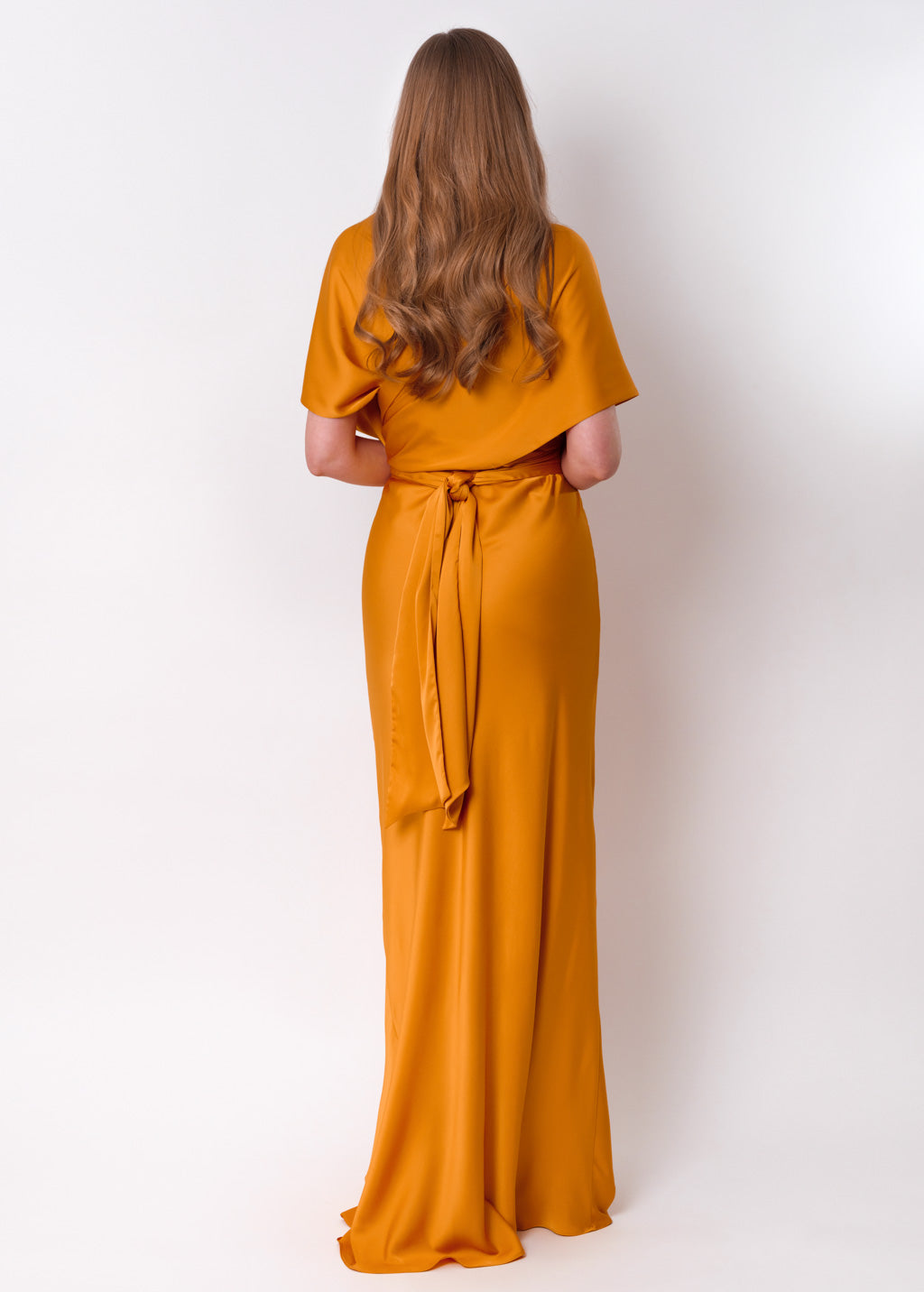 Gold infinity high slit long dress