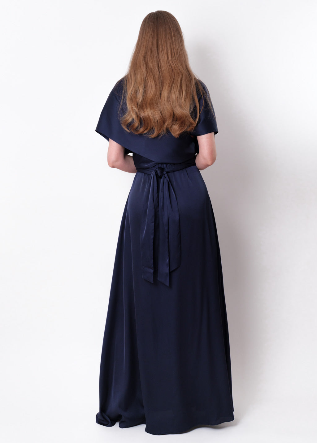 Navy blue infinity slit long dress