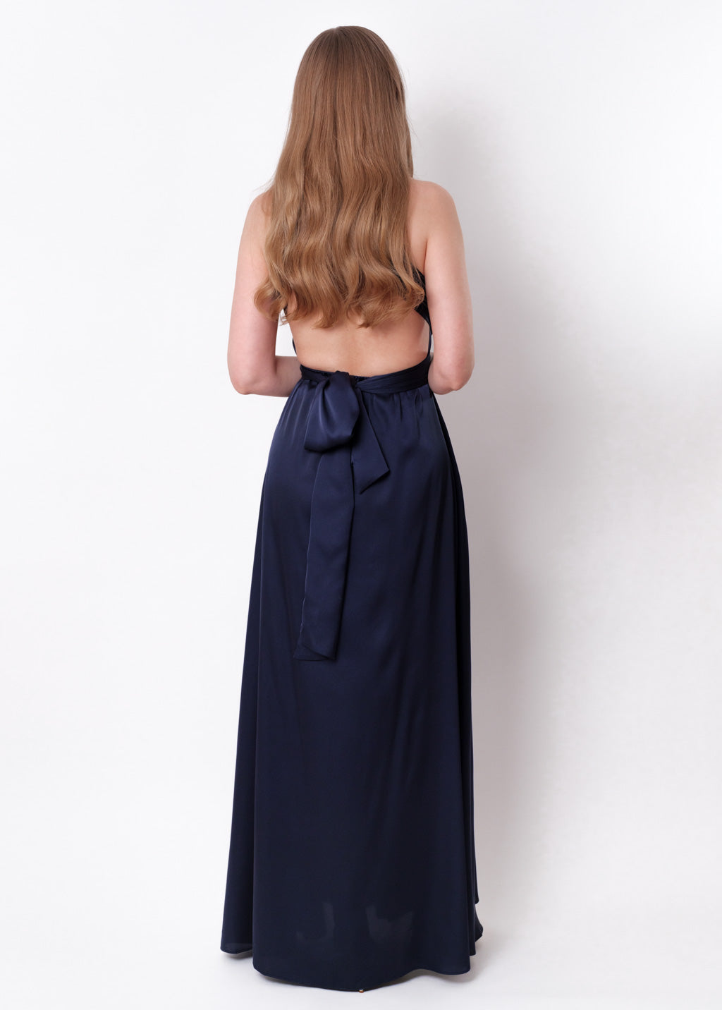 Navy blue infinity slit long dress