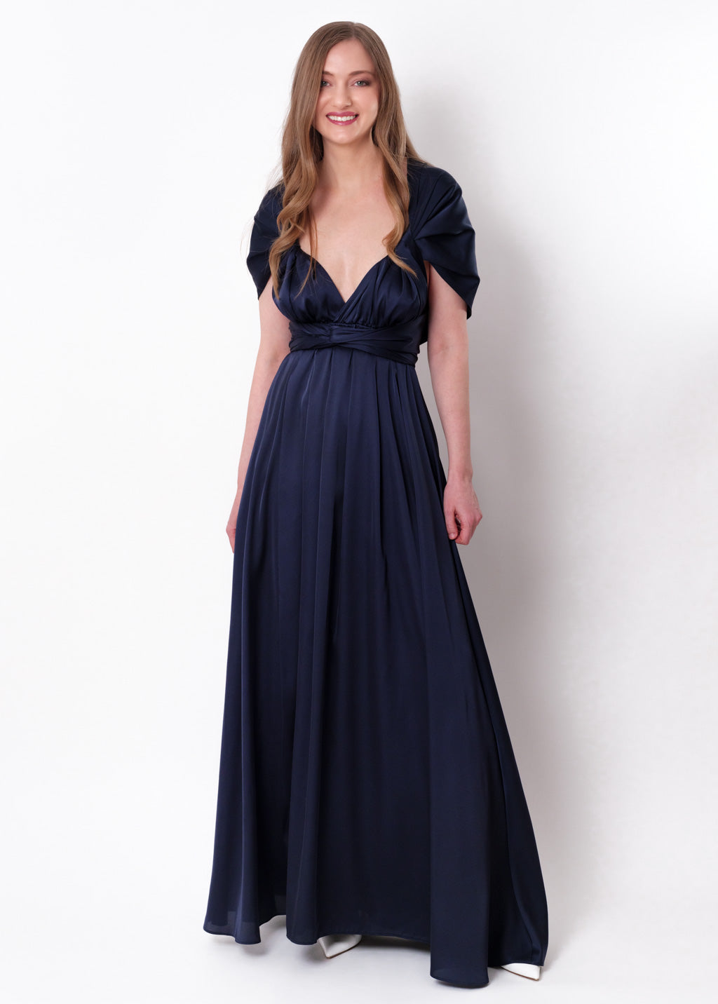 Navy blue infinity slit long dress