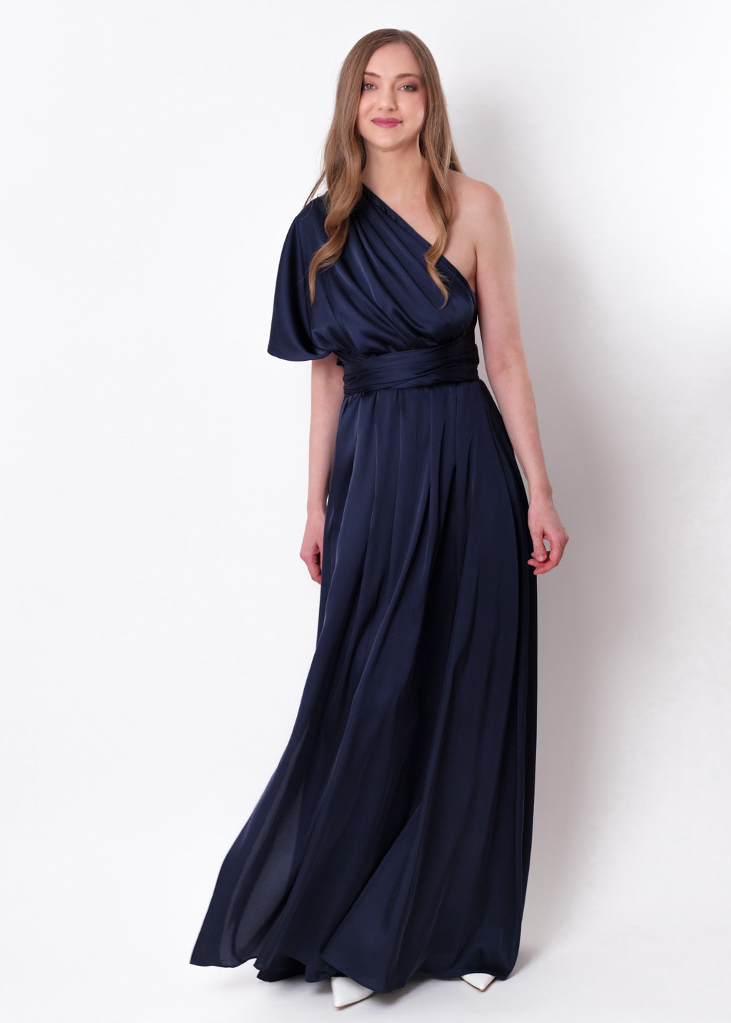 Navy blue infinity slit long dress