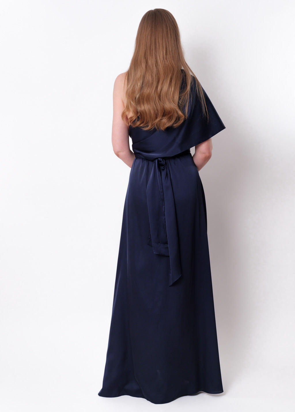 Navy blue infinity slit long dress