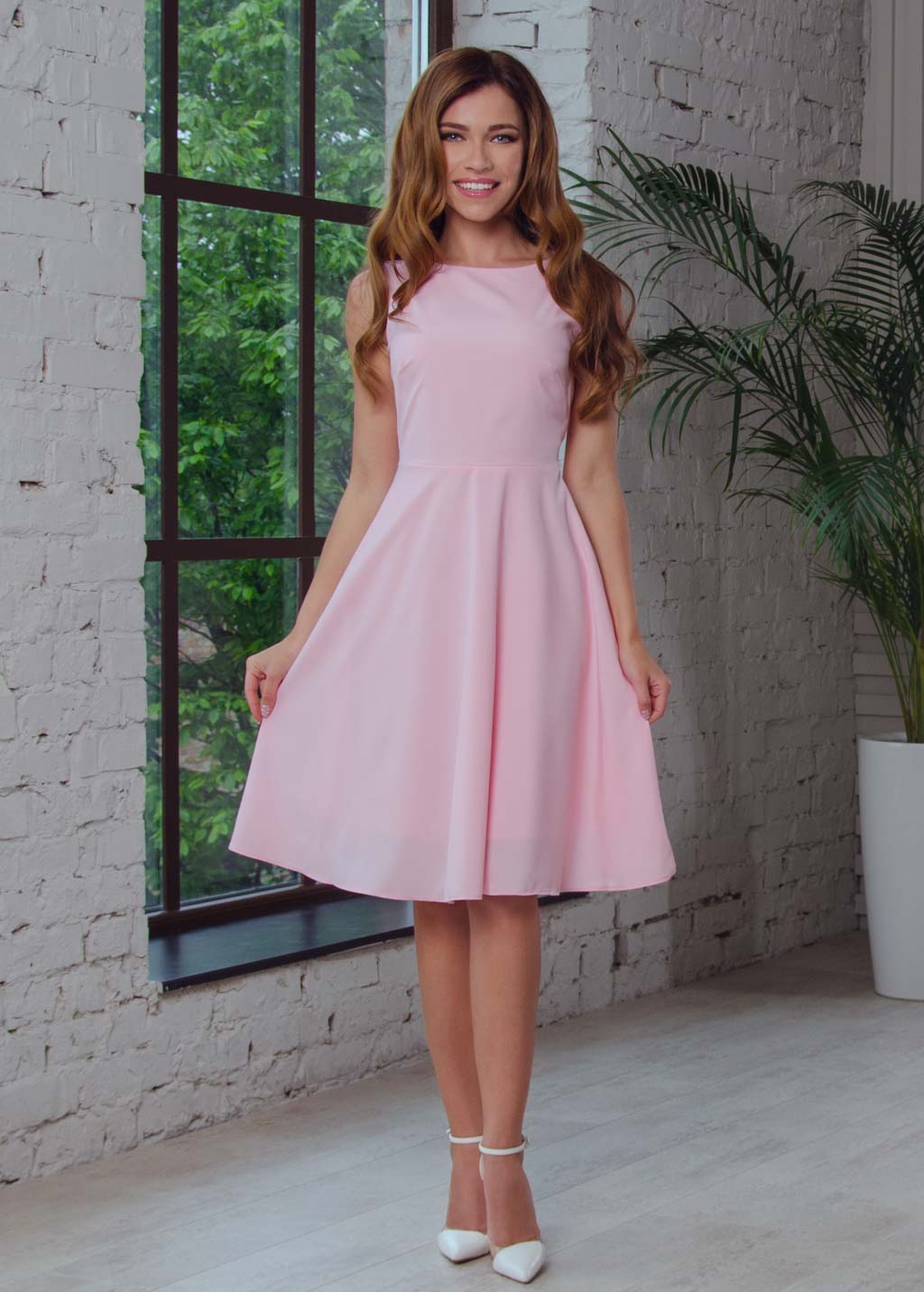 Mommy and me blush pink adult dress