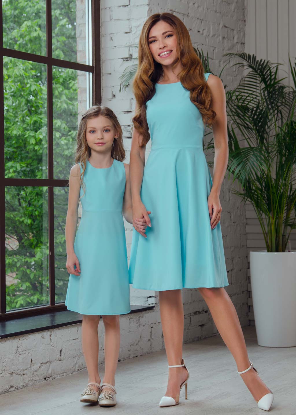 Mommy and me mint dresses