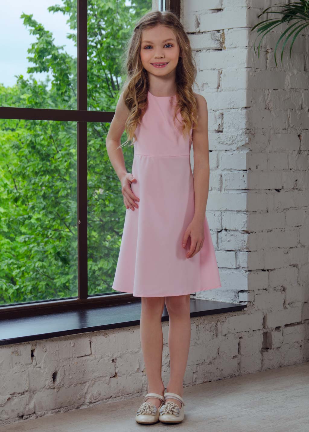 Mommy and me blush pink adult dress