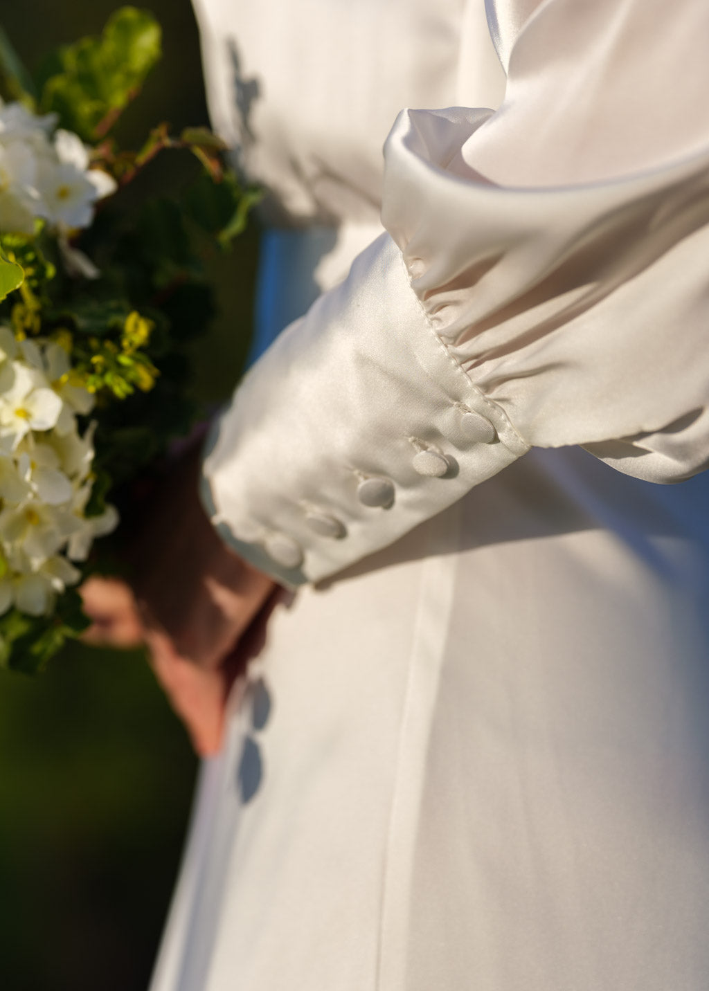 Ivory silk wedding dress