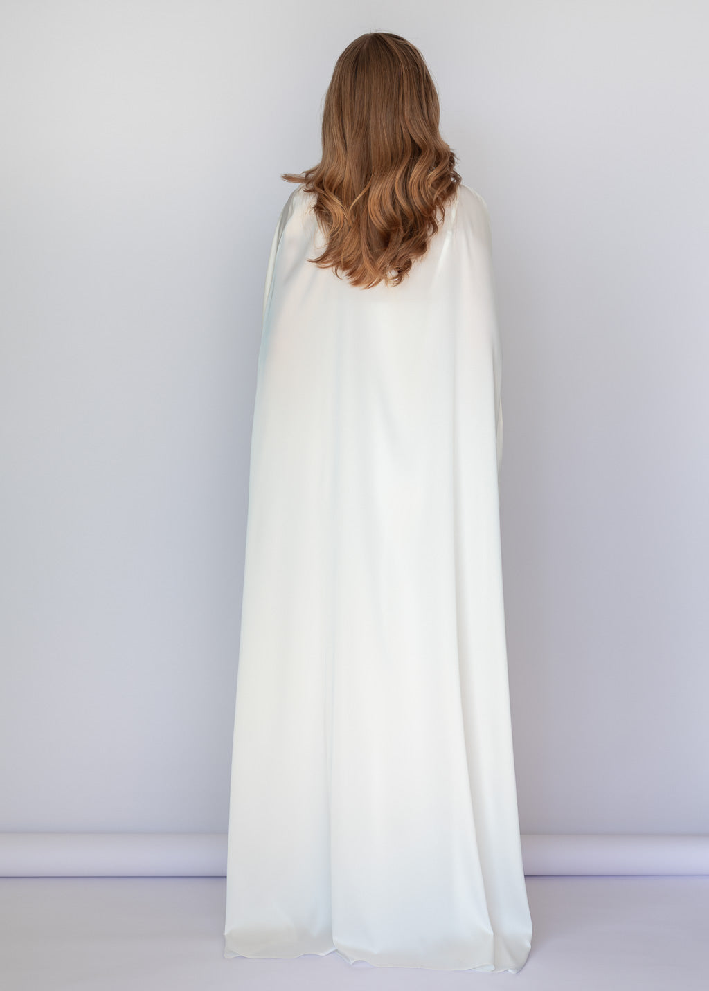 Ivory Silk Dress & Detachable Cape