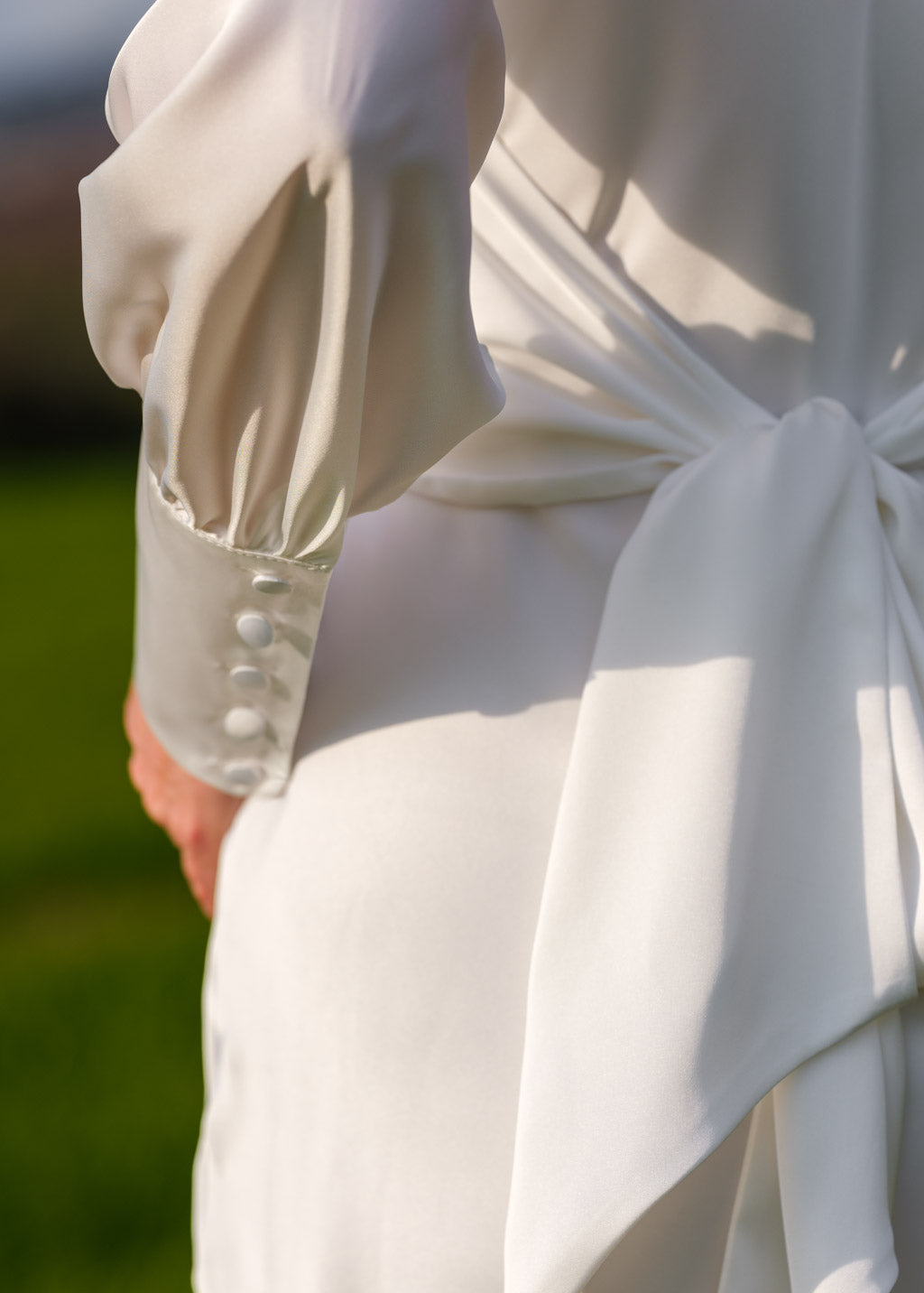 Ivory silk wedding dress