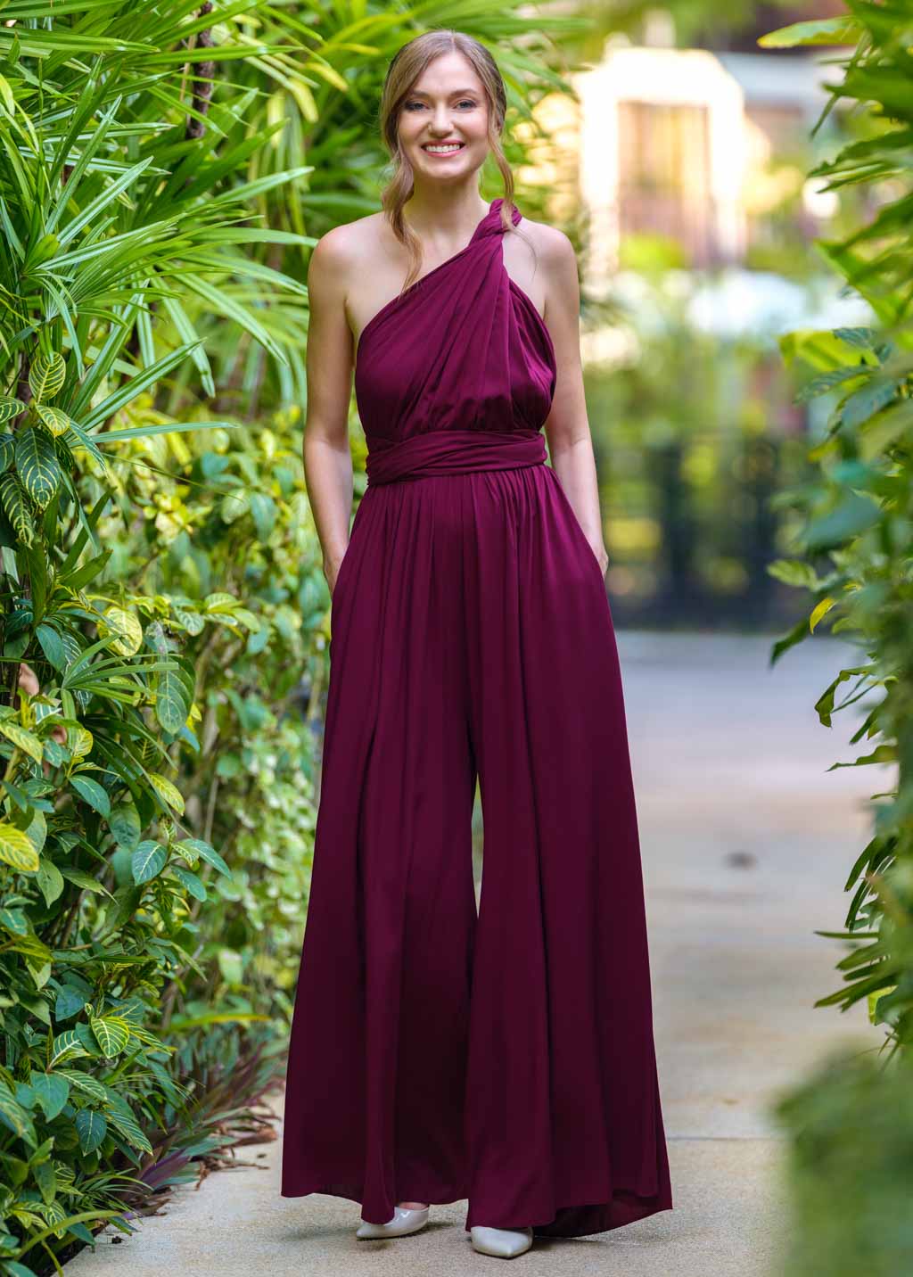 Burgundy infinity jumpsuit