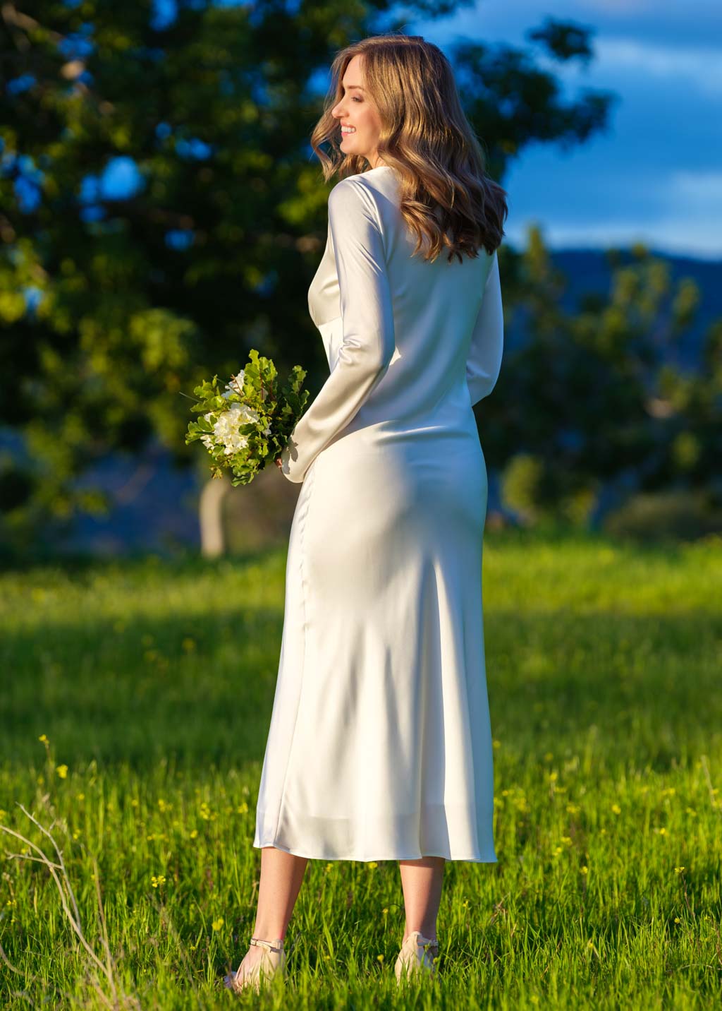 Ivory silk slip dress