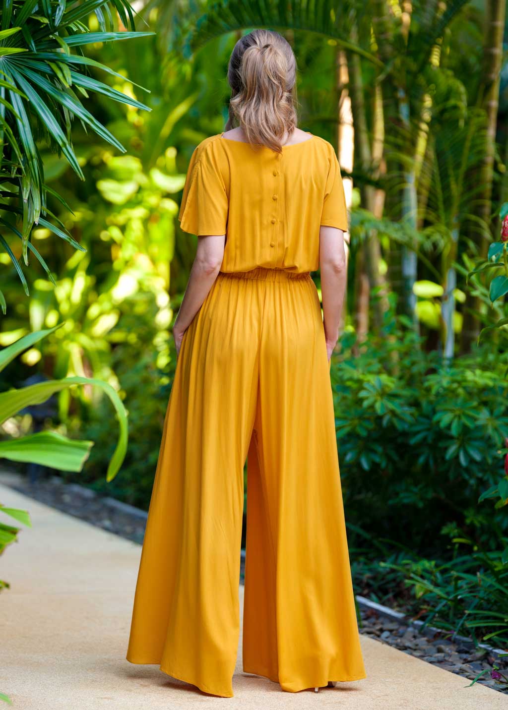 Honey yellow romantic jumpsuit