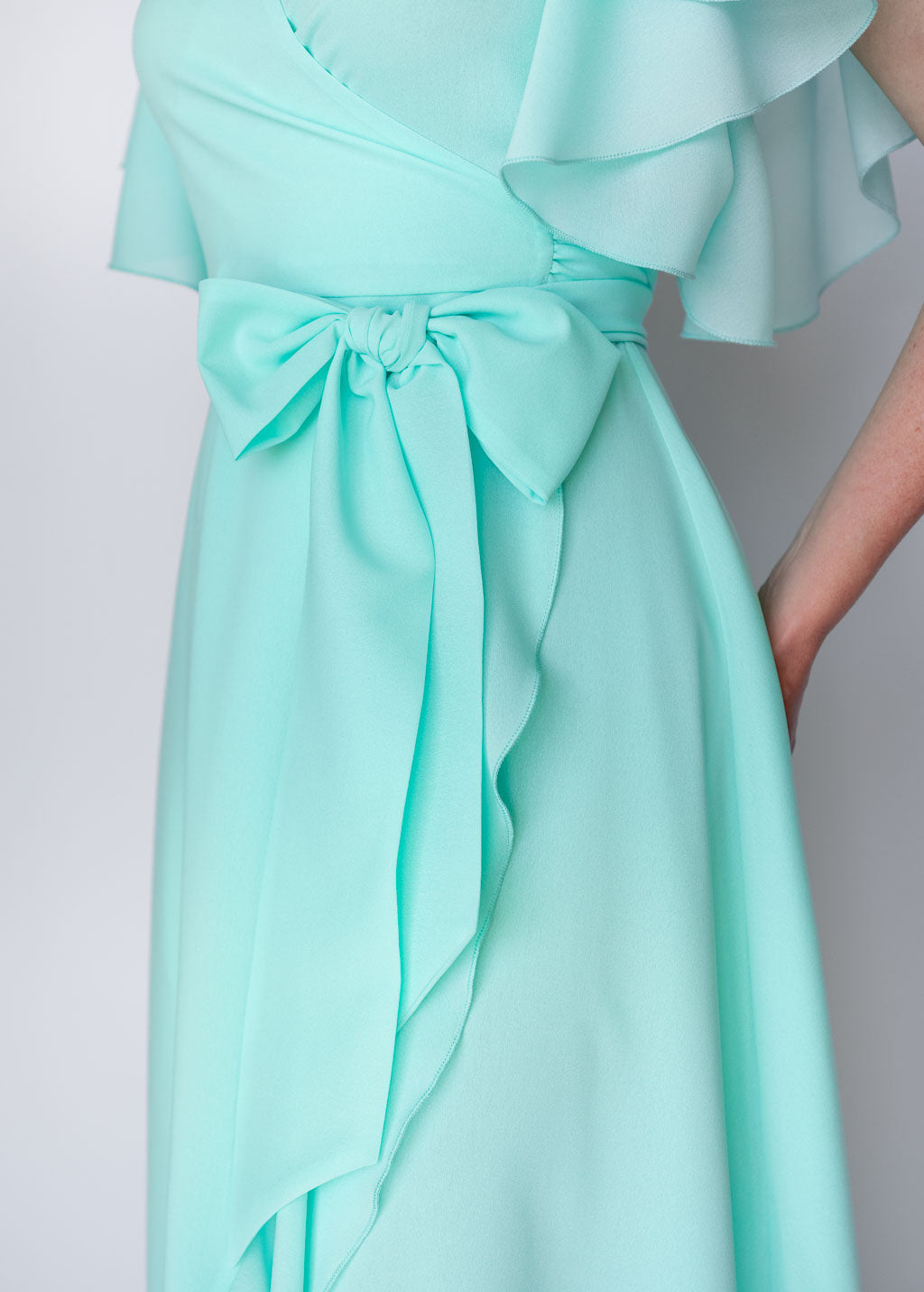 Tiffany Blue Chiffon Wrap Dress