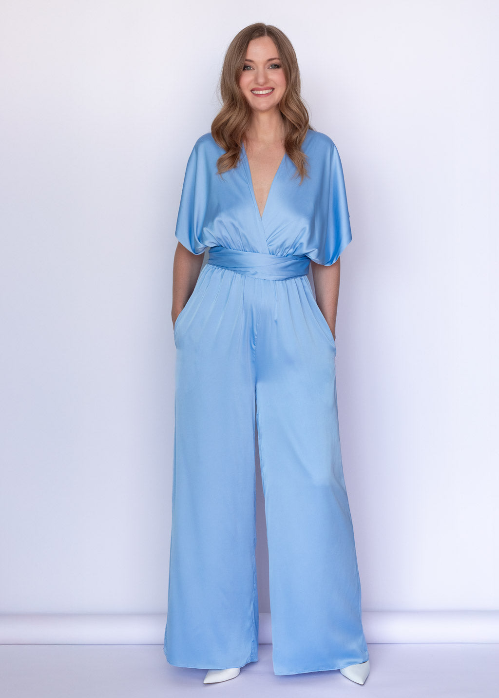 Sky Blue Infinity Silk Jumpsuit